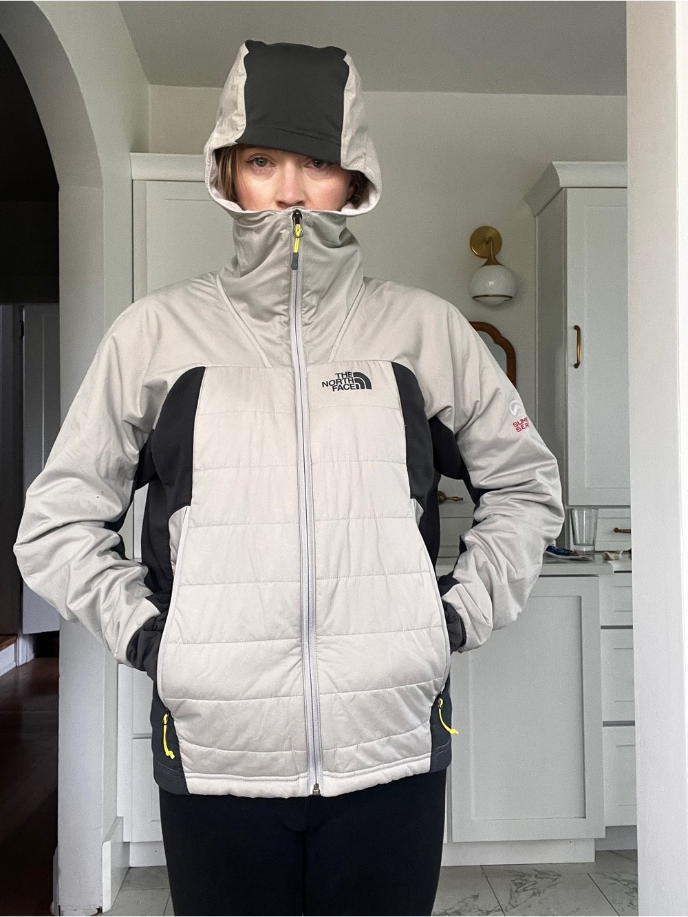 Men’s The North Face Hooded Jacket — Light Gray & Black - Picture 2 of 5